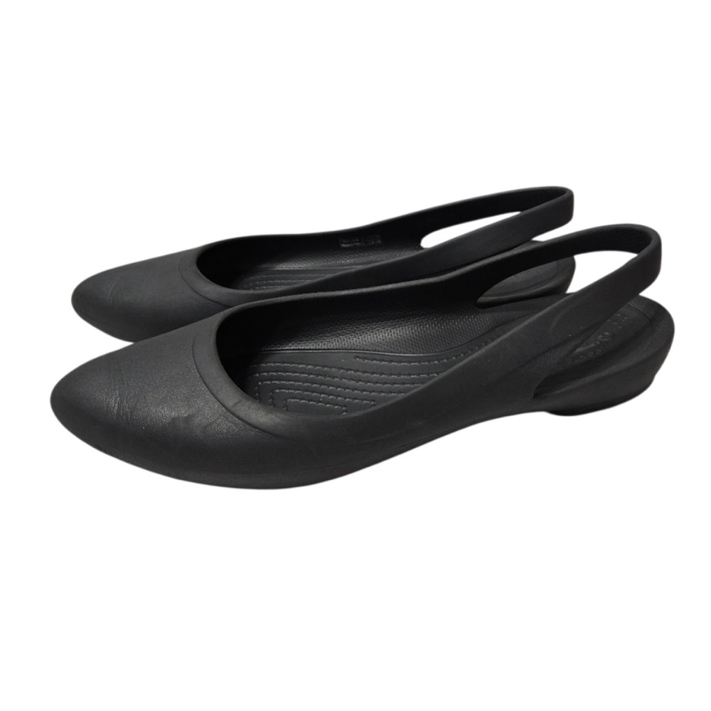 CROCS Eve Black Slingback Flats size 9